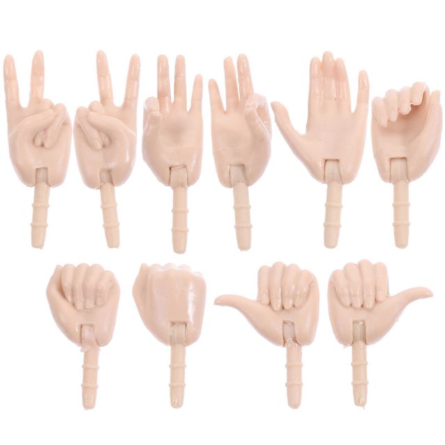 10pcs Fake Hand Parts Mini Hand Parts Plastic Hand Joints Doll Joints for Diy Doll