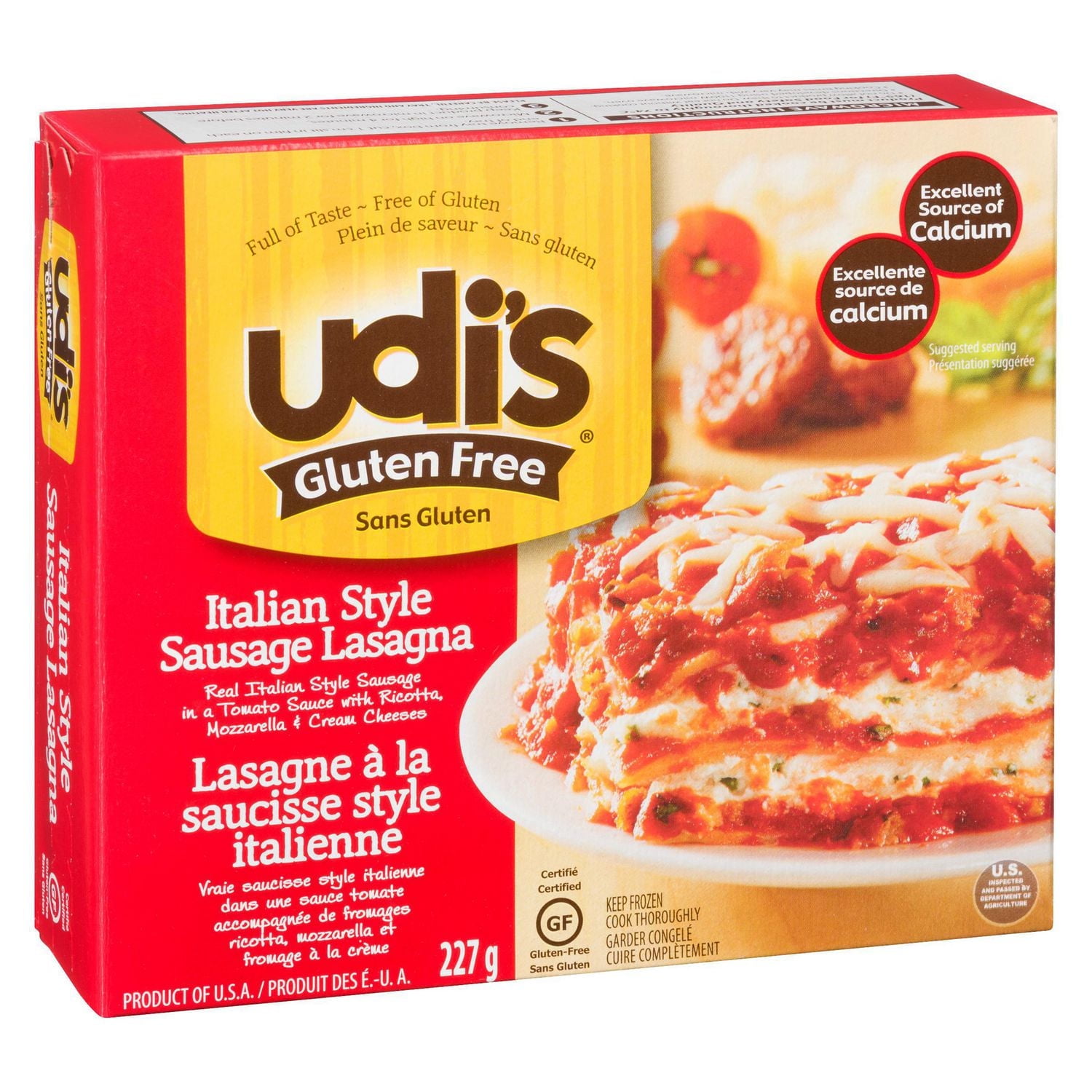 Lasagne à la saucisse Udi's de style italienne