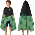 thumbnail image 3 of Green Bigfoot and Campfire Pattern Hooded Bath Towel，50"x30" for Ages 3 To 12 Kids, Quick Dry Lightweight Soft Microfiber Hood Beach Towel Cover Up for Kids, 3 of 7