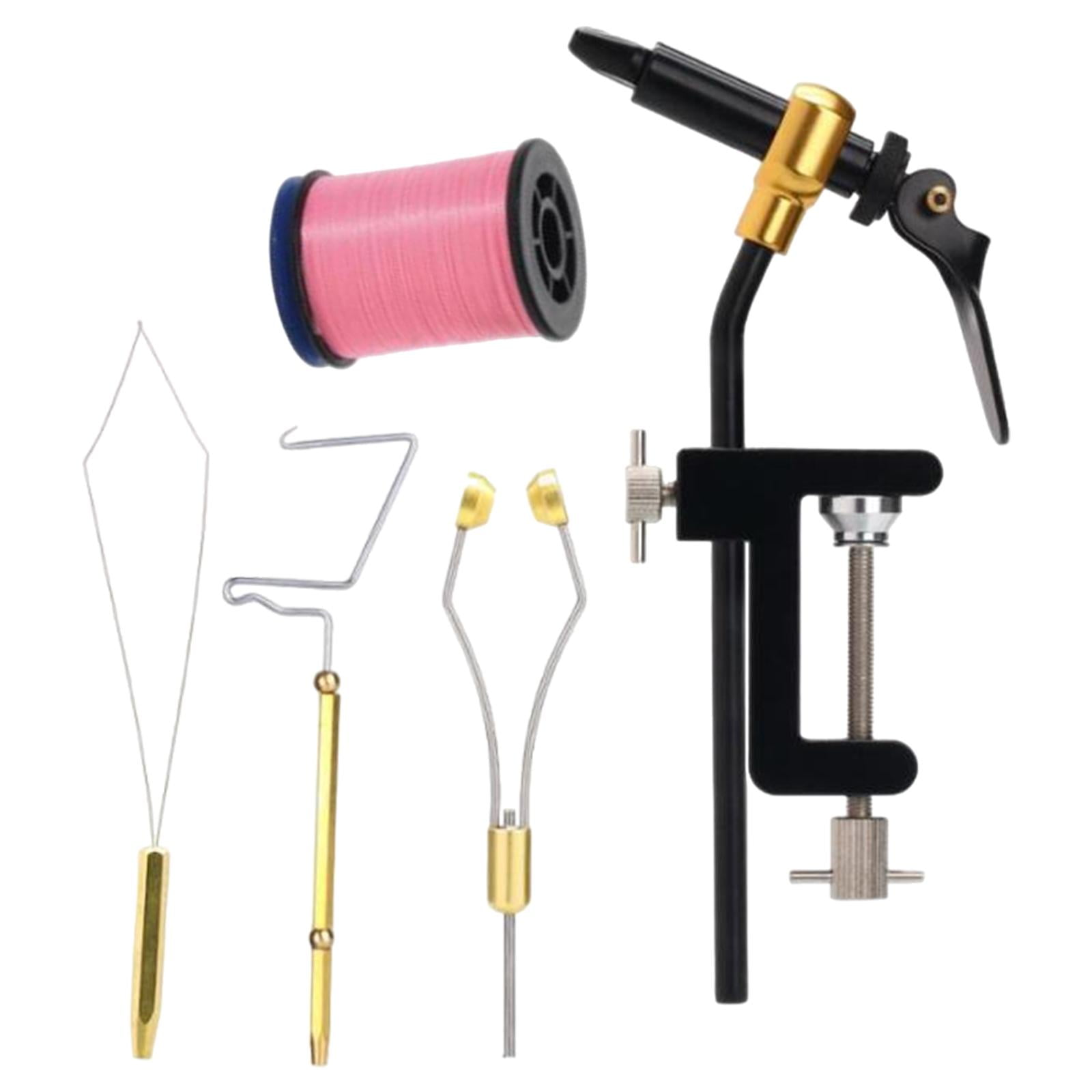 figatia 5 Pieces Fly Tying Tools Premium Fly Fishing Hook Tying Tools Fly Tying Vise Pink Wire