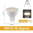 thumbnail image 1 of Bombilla de foco LED MR16, CA/CC, 12V, GU5.3, baja presión, 3W, 5W, 6W, 7W, luz de 38/120 grados, puede reemplazar a 20W, 50W, lámpara halógena, 4-20 piezas, 1 of 4