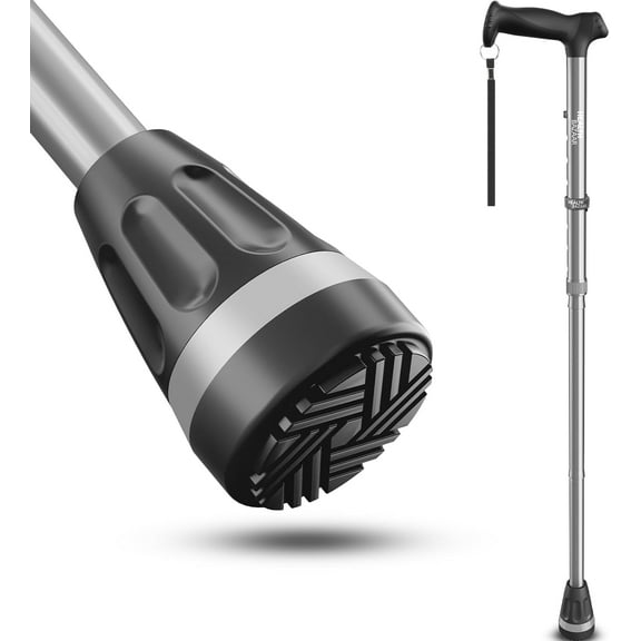All Terrain Walking Cane for Men & Women, Lightweight, Foldable, Adjustable, Shock Absorption, Collapsible Walking Stick for Seniors & Adults | Rehaescort