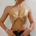 thumbnail image 2 of Women's Sexy Chain Metal Rhinestone Tank Top Party Evening Wear Sleeveless Shiny Blouse Club Outfit Fashionable Comfortable Stylish, 2 of 2