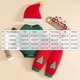 thumbnail image 3 of Splozh Baby Boy Matching Outfit Sets Cute, Baby Boys My First Christmas Long Sleeve Romper Pants Hat Set 3 Piece Set,Red,0-3 Months, 3 of 8