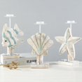 thumbnail image 5 of Candelabro de madera maciza tallado en forma de pez, adornos decorativos, artesanías, mesa de exhibición de estrellas de mar de madera, 5 of 5