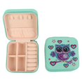 thumbnail image 5 of Caja de almacenamiento de pendientes organizador de joyería de cuero con franela interior fina Feliz Sencillez, 5 of 5