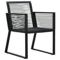 thumbnail image 6 of vidaXL Garden Dining Set 3/5 Piece PVC Rattan Black Outdoor Dinner Table Chair, 6 of 22