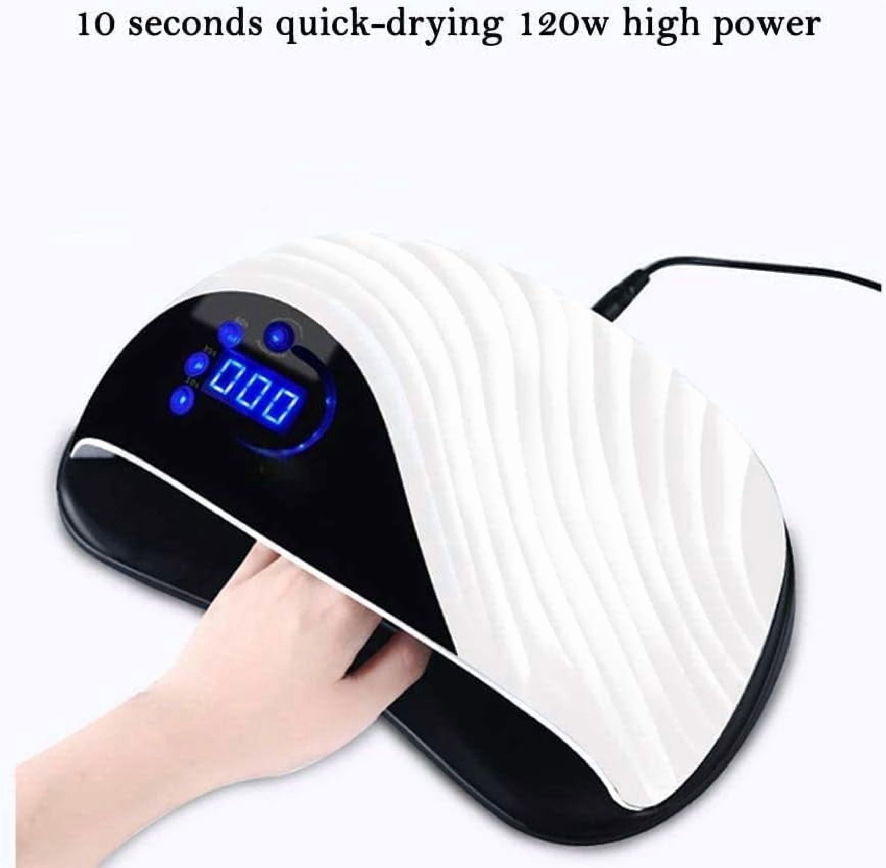 120W UV Led Nail Lamp, Gel Nail Polish Nail Dryer Curing Lamp for with 4 Timer Setting Portable Fingernail and Toenail Gels Based Polishes with Automatic SensorPink Valentine Gift for Woman Girl