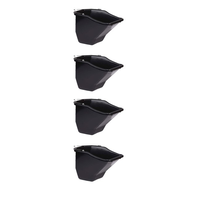 Little Giant 20 Quart Plastic Flat Back Livestock Feed Bucket, Black (4 Pack)
