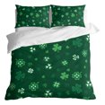 thumbnail image 2 of Queen Size 3 Pieces Duvet Cover Sets Farmhouse Green Shamrock Bedding Set,Microfiber Soft Comforter Cover with Pillow Shams,Luxury Quilt Covers for Bedroom Decor Saint Patrick's Day Style, 2 of 9