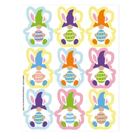 Eureka Easter Gnome Giant Stickers 36 Per Pack 12 Packs