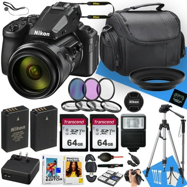 Nikon COOLPIX P950 Digital Camera With NIKKOR 24-2000mm Lens   2PC 64GB Memory   Extra Battery   Hood   Monopod   Filters   Tripod   More (31pc Bundle)
