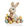 thumbnail image 3 of Easter Rabbit Eggs Decorations Spring Easter Centerpieces Cartoon Cute 2D Acrylic BunnyEgg Flower Figurines Table Ornament for Farmhouse Home Kitchen Easter Party,Birthday Gifts, 3 of 8