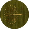 thumbnail image 1 of Ahgly Company Indoor Round Abstract Yellow Contemporary Area Rugs, 7' Round, 1 of 4