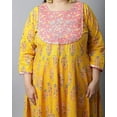 thumbnail image 5 of Rajnandini Women's Pure Cambric Cotton Embroidered Plus Size Kurta Set With Dupatta (JOPLVL244X-4XL_Yellow & Pink_4XL), 5 of 5