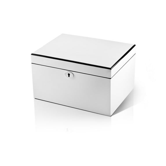 Ultra Sleek Pearl White Lacquer 18 Note Music Jewelry Box SUPER DEAL SAVE 72% - Ave Maria, de Lourdes