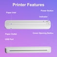 thumbnail image 4 of BAOKALER Portable Thermal Printer, Wireless Bluetooth Inkless for US Letter & A4, 203DPI Compact Travel Printer Compatible with iOS Android Laptop for Home Office School, 4 of 10