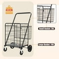 thumbnail image 5 of Foldable Large Shopping Cart with Brake & Double Basket, 360° Swivel Wheels for Groceries Laundry, 5 of 9