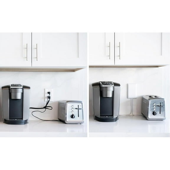 Ultra- Outlet Concealer with Cord Management Kit, Flat Extension Cord Power Strip for Home Use