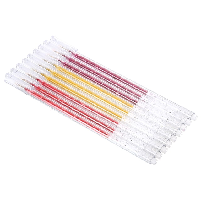 Unique Bargains Highlighter with Gel Ink, Bold Point, Gold Red Purple, 9 Count