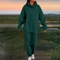 thumbnail image 2 of RPVATI Red Sets Women 2 Piece Outfits Casual Long Sleeve Hoodie Loose Drawstring Sweatpants Lounge Two Piece Sweatsuit Sets Fall Dressy Travel Tracksuit Green M, 2 of 5