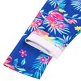 thumbnail image 4 of Jinhomg Kids Girls One Piece Swimsuit Cute Floral Print Long Sleeve Bathing Suits Toddler Kids Rash Guard Front Zip Swimwear Fall Saving 7 Years Blue, 4 of 10