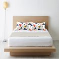 thumbnail image 6 of Yayeee Pillowcase Standard Size Set of 2 Satin Wrinkle Resistant Pillow Case, White Geometric, 6 of 7