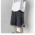 thumbnail image 2 of Pantalones cortos de verano para hombre, holgados, informales, versátiles, de color sólido, pantalones casuales versátiles, pantalones deportivos, pantalones recortados, 2 of 5