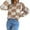 Khaki, variant on Womens Sweater Plaid Color Block Knitted Long Sleeve Crew Neck Contrast Pullover Tops