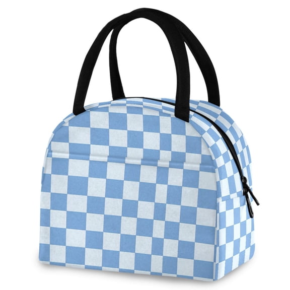 ALAZA Checkered Grid-t7 Insulated Lunch Box Reusable Cooler Tote Bag Work Office Picnic