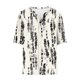 thumbnail image 5 of Xuyuer Linen-Look Printed V-Neck 3/4 Sleeve Shirt - Women's Roll-Tab Sleeve Blouse for Coastal Weekend Getaways, Art Gallery Openings, and Effortlessly Tailored Bohemian Chic Top, 5 of 5