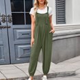 thumbnail image 5 of ClodeEU Women's Sleeveless Adjustable Straps Jumpsuits,Loose Harem Bib Jumpsuits with Pockets Army Green,Womens Plus M, 5 of 5