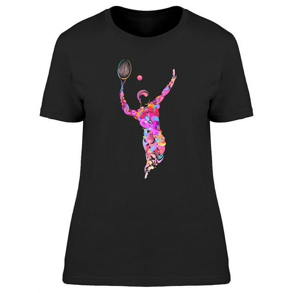Abstract Pink Tennis Player T-Shirt Women -Image by Shutterstock, Female XX-Large