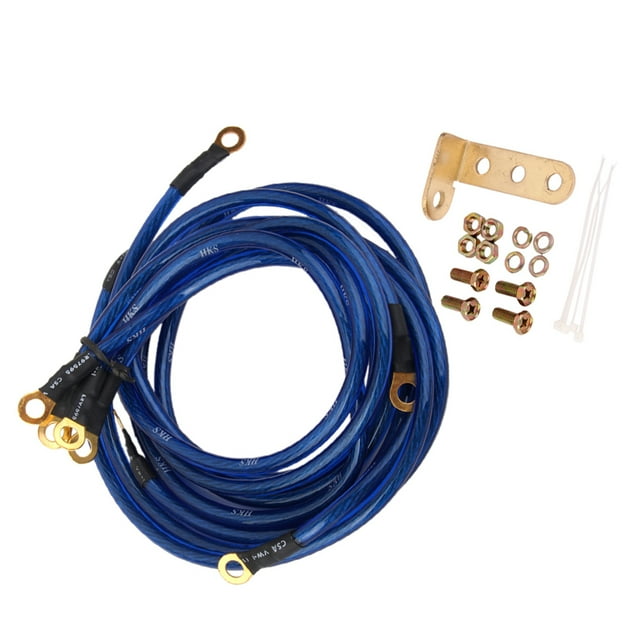 Kit de cables de puesta a tierra Sunnimix 5x Universal Car SUV Blue 5-Point
