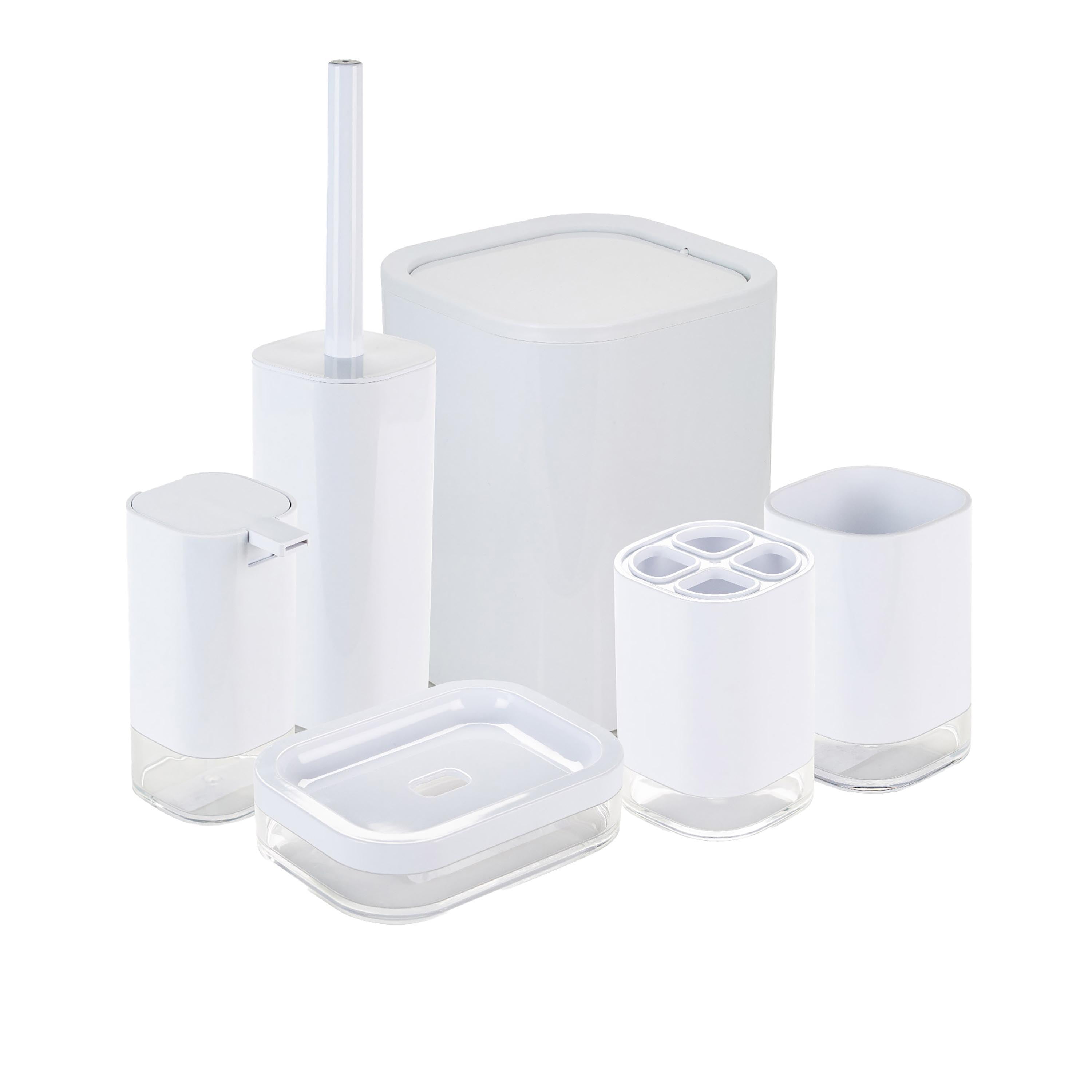 Bath Bliss 6 Piece Acrylic Bathroom Set in White - Walmart.com