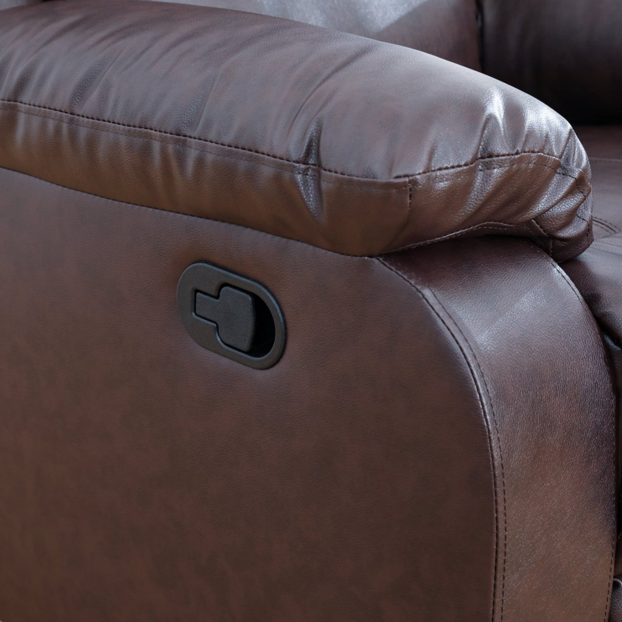 BSHTI PU Manual Recliner Chair Set of 2 – Single Sofa Recliners with Adjustable Backrest, High-Density Foam, Hardwood Frame – Comfort Lazy Chair for Living Room, Bedroom, Brown