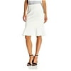 ELLEN TRACY Women's Size Flounce Hem Pencil Skirt, Off White, 12 Petite