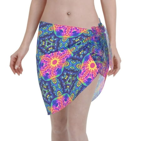 Disketp Bright Turtles Women Swimsuit Cover Up Short Chiffon Summer Beach Sarong Bikini Wrap Skirt Bathing Suit