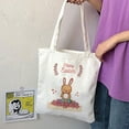 thumbnail image 2 of VerPetridure Easter Canvas Bag Easter Bunny Basket Bags for Kids,Canvas Cotton Personalized Candy Basket Rabbit, 2 of 2