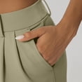 thumbnail image 5 of Htigea Women's Dress Pants Pleated Front Straight Leg Work Pants Solid Color High Waisted Business Office Trousers with Pockets Khaki S, 5 of 7