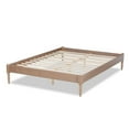 thumbnail image 3 of Allora Mid-Century Wood Platform Queen Bed in Antique Oak, 3 of 9
