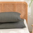 thumbnail image 1 of Chenchen 100% Washed Cotton Pillowcase for Hair and Skin Linen Feel Soft Comfortable Breathable 2 Set Pillow Case with Envelope Closure Solid Dark Grey Standard 20x26 Inches, 1 of 1