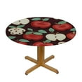 thumbnail image 3 of JEUXUS Red Apples Pattern Round Table Cloth Cover Washable Fitted Decorative Tablecloth Waterproof Polyester Tablecloth for Restaurants Banquets,, 3 of 7