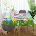 thumbnail image 5 of Coolnut Easter Rectangle Table Cloth Easter Theme Pattern Tablecloth Waterproof Anti-Shrink Resistant Decorative Fabric Table Cover for Outdoor Picnic/Kitchen Dining 60x90In, 5 of 7