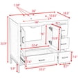 thumbnail image 2 of 36'' Bathroom Vanity with Single Sink Combo, Modern Bathroom Sink Cabinet with 4 Drawers and Shelf, Wood Bathroom Storage Cabinet with Buffered Doors, 2 of 7