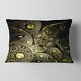 thumbnail image 2 of Designart Symmetrical Gold Fractal Flower - Floral Throw Pillow - 12x20, 2 of 5