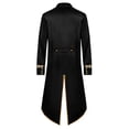 thumbnail image 3 of Sxiwei Mens Women Halloween Gothic Steampunk Frock Coat Victorian Tailcoat Jacket Medieval Vampire Costume Black S, 3 of 4