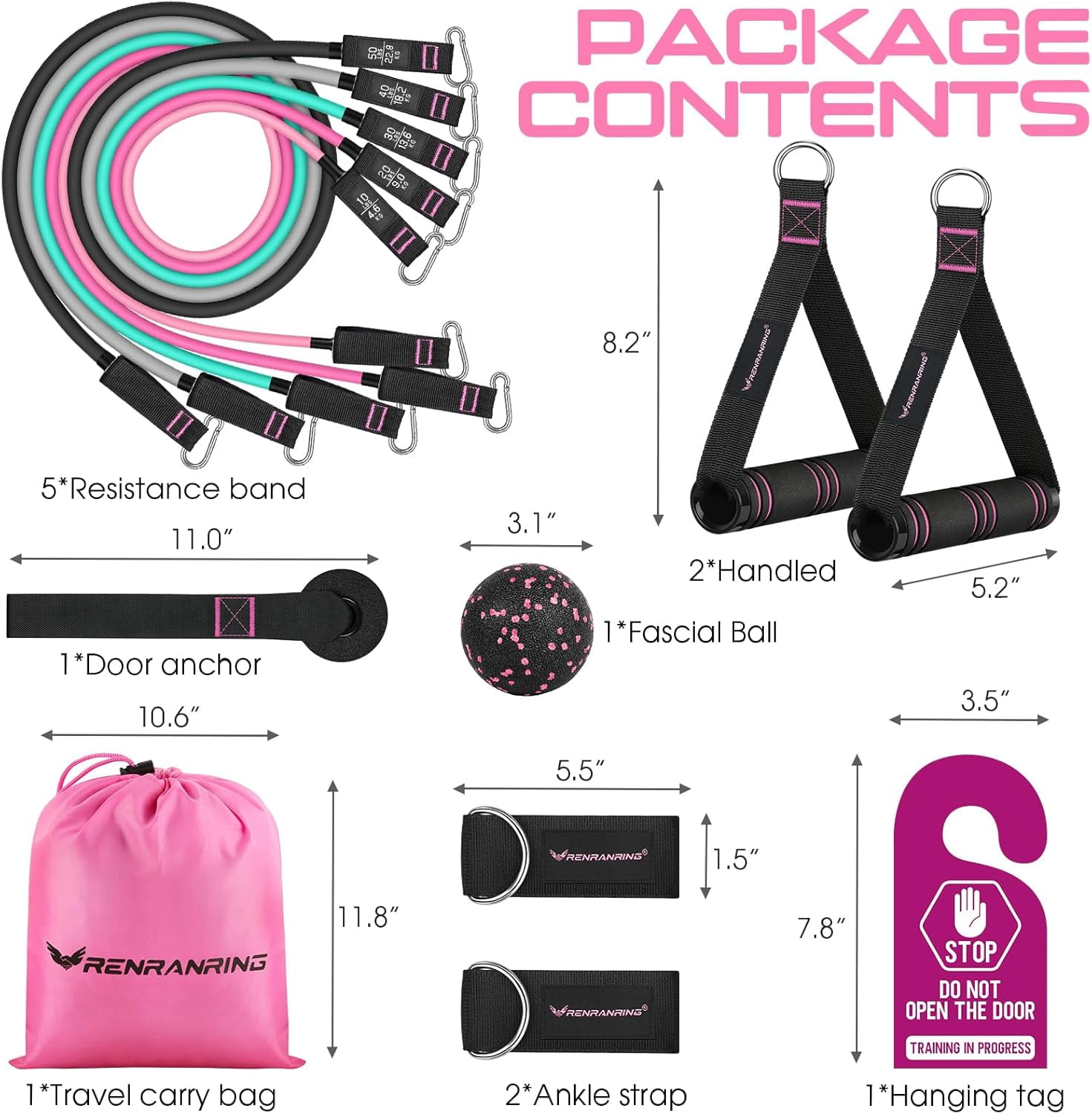 Resistance Bands for Working Out, 150LBS Exercise Bands, Workout Bands, Resistance Bands Set with Handles for Men Women, Legs Ankle Straps for Muscle Training