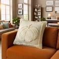thumbnail image 3 of Pumpkin Throw Pillow Covers 18*18, Cute Fall Halloween Pillow Cases for Sofa, Autumn Decor Soft Cushion Covers for Living Room Bedroom(Beige, 1PCS), 3 of 5