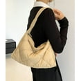 thumbnail image 3 of Kukuzhu Quilted Hobo Women's Padding Down Cotton Shoulder Armpit Bag Large Totes Fashion Handbag Purse Top Handle Bag, 3 of 8